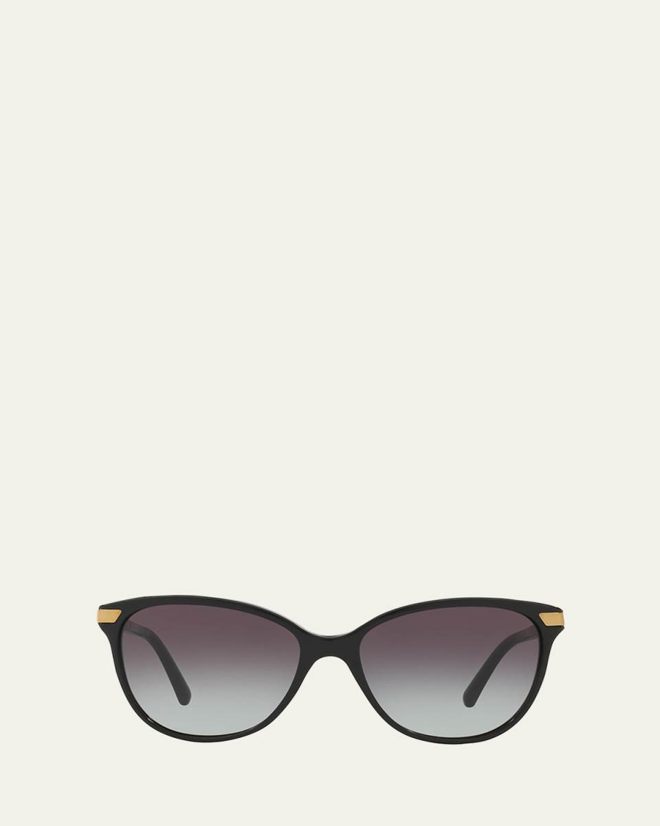 Check-Trim Cat-Eye Sunglasses